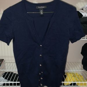 Navy shirt sleeve cardigan